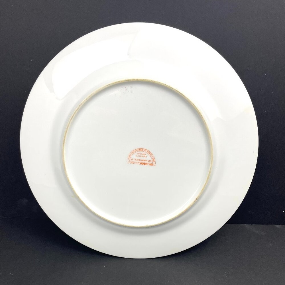 Vtg Maitland-Smith Hand Decorated Rose Lotus Medallion Plate 10.25” Hong Kong - Picture 8 of 9